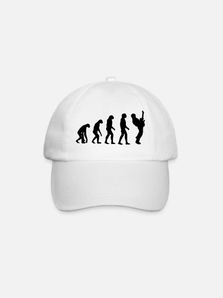 Entwicklung des Gitarristen, Gitarristen, Musikers # - Baseballkappe - Weiß/Weiß