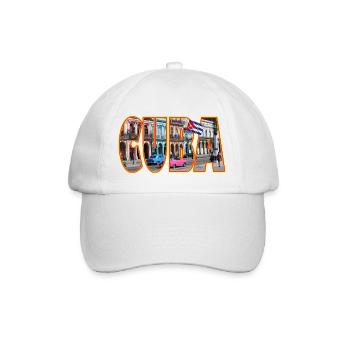 Cuba! Ein Tolles Cuba Schrift-Motiv! - Baseballkappe - Weiß/Weiß - Vorne