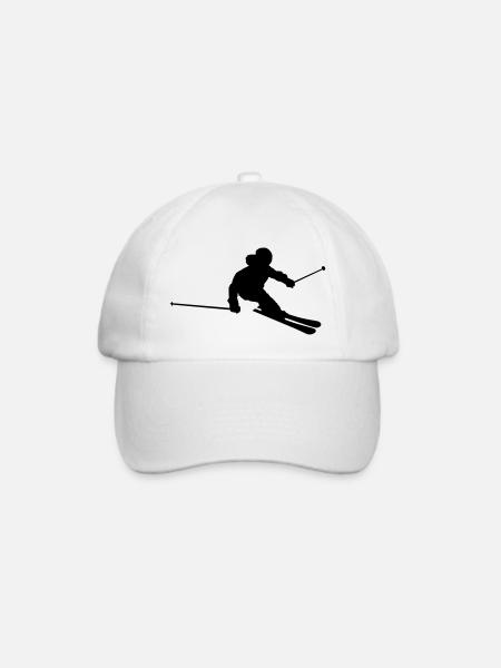 Skifahrer - Baseballkappe - Weiß/Weiß