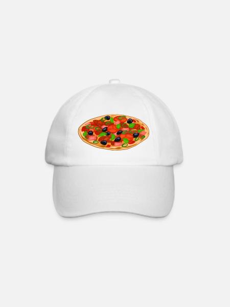 pizza - Baseballkappe - Weiß/Weiß