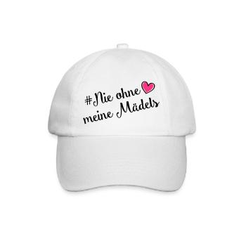 nie ohne meine maedels herz - Baseballkappe - Weiß/Weiß - Vorne