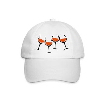 rotwein glaeser anstossen - Baseballkappe - Weiß/Weiß - Vorne