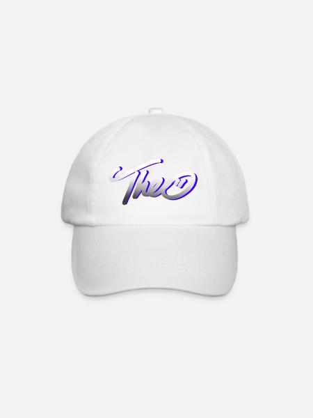 theo graffiti schrift - Baseballkappe - Weiß/Weiß