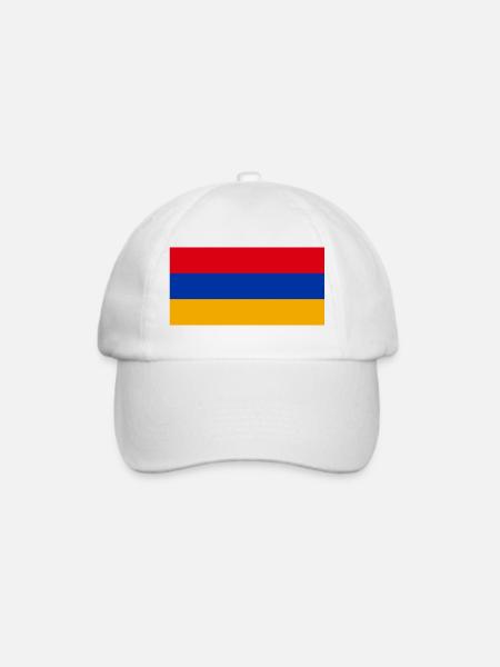 Aufkleber Flagge von Armenien Aufkleber Fahne Armenien - Baseballkappe - Weiß/Weiß