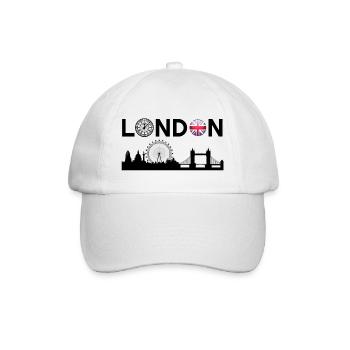 Großbritannien, London, London Stadt, England Flagge, London Haube - Baseballkappe - Weiß/Weiß - Vorne