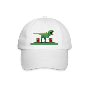 Dinosaurier Tyrannosaurus Rex mit Musikboxen - Baseballkappe - Weiß/Weiß - Vorne