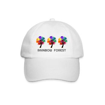 Baum, Baum der Regenbögen, Baum-T-Shirts, Baum Hoodie - Baseballkappe - Weiß/Weiß - Vorne