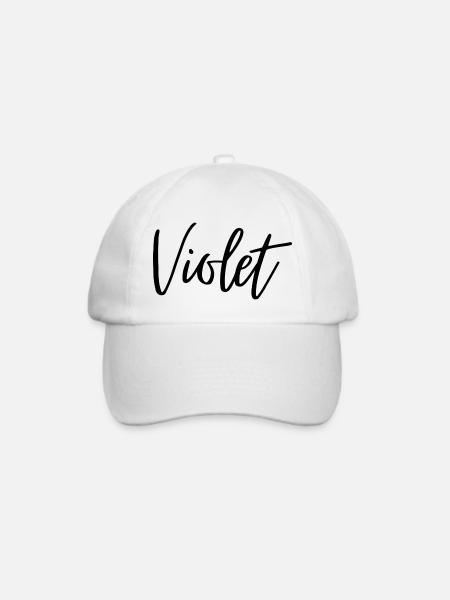 Violett - Baseballkappe - Weiß/Weiß