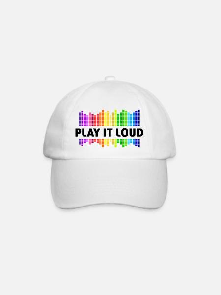 Play it loud Equalizer Musik Regenbogen bunt Disko - Baseballkappe - Weiß/Weiß