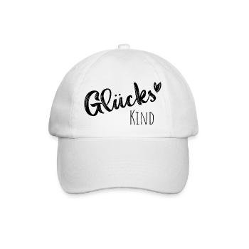 Glückskind - Baseballkappe - Weiß/Weiß - Vorne