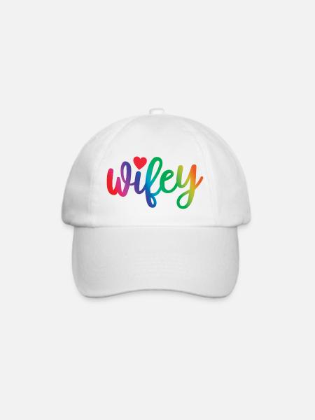 Wifey - Süßes Herz, Geschenk für Frau Verheiratete Frauen - Baseballkappe - Weiß/Weiß