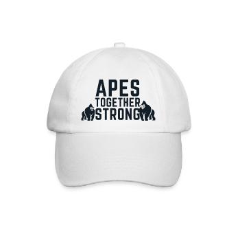 Apes Together Strong Meme Beste Freunde Geschenk - Baseballkappe - Weiß/Weiß - Vorne