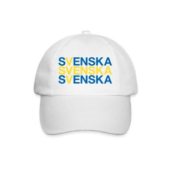 SVENSKA Flag Ich bin Schwedin Schweden Sweden - Baseballkappe - Weiß/Weiß - Vorne