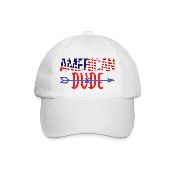Alles amerikanischer Kerl! - Baseballkappe - Weiß/Weiß - Vorne