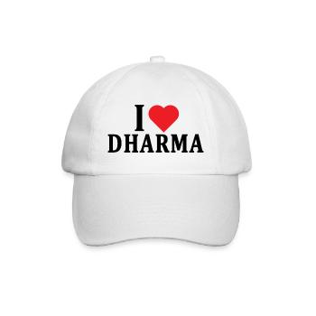 T-Shirt Ich liebe Dharma T-Shirt Geschenkidee - Baseballkappe - Weiß/Weiß - Vorne