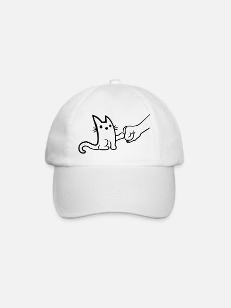 Katze Fist Pump Brofist - Baseballkappe - Weiß/Weiß