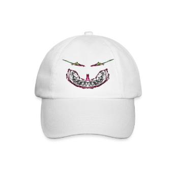 Monstergesicht - Baseballkappe - Weiß/Weiß - Vorne