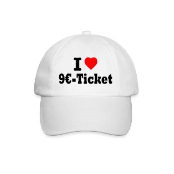 9 euro ticket - Baseballkappe - Weiß/Weiß - Vorne