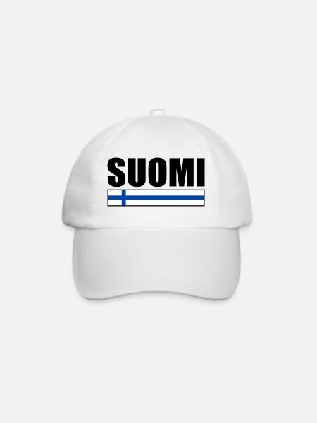 Finnland - Baseballkappe - Weiß/Weiß