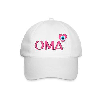 Oma mit Nazar Luftballon - Baseballkappe - Weiß/Weiß - Vorne