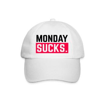 Monday sucks. Montage stinken - Baseballkappe - Weiß/Weiß - Vorne