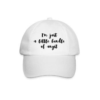 Kleines Bündel Angst | Geschenk für Nervöse - Baseballkappe - Weiß/Weiß - Vorne