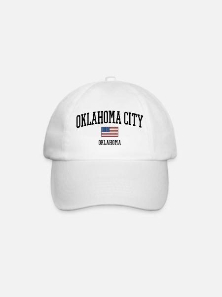 Oklahoma City Amerikanische Flagge - Baseballkappe - Weiß/Weiß