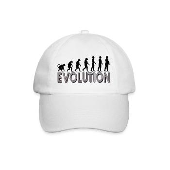 Evolution of man - Für Männer mit Bauch - Baseballkappe - Weiß/Weiß - Vorne