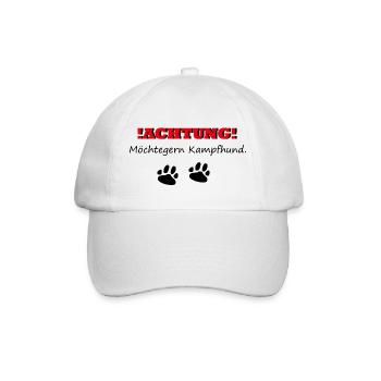 Achtung Möchtegern Kampfhund - Baseballkappe - Weiß/Weiß - Vorne
