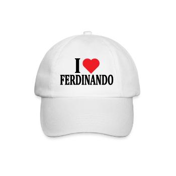 T-Shirt Ich liebe Ferdinando T-Shirt Geschenkidee - Baseballkappe - Weiß/Weiß - Vorne