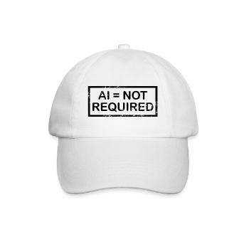 AI = not required (black) - Baseballkappe - Weiß/Weiß - Vorne