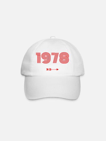 Jahrgang 1978 - Baseballkappe - Weiß/Weiß