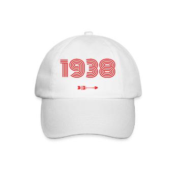 Jahrgang 1938 - Baseballkappe - Weiß/Weiß - Vorne