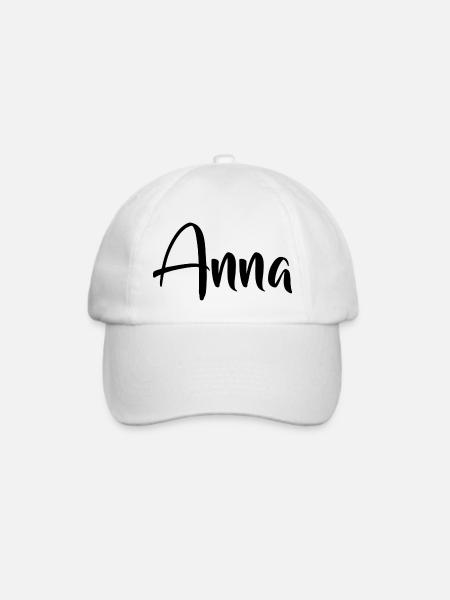 Name - Anna - Baseballkappe - Weiß/Weiß