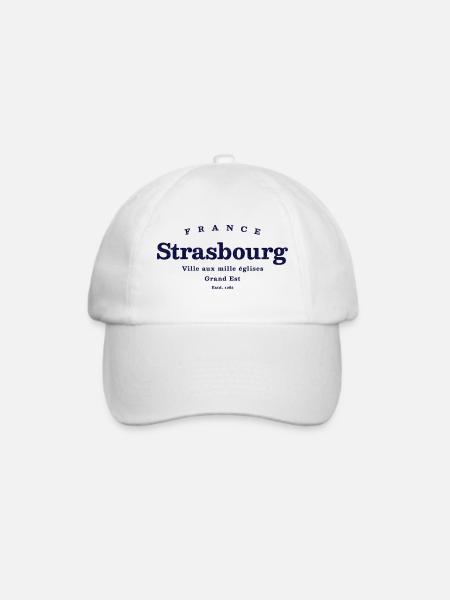 Strasbourg Vintage Stadtlogo - Baseballkappe - Weiß/Weiß