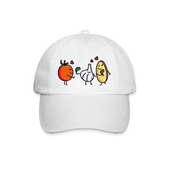 Lustige Bruschetta Freunde (b) - Baseballkappe - Weiß/Weiß - Vorne