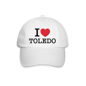 Ich liebe Toledo | Toledo | I Herz Toledo | Spanien - Baseballkappe - Weiß/Weiß - Vorne