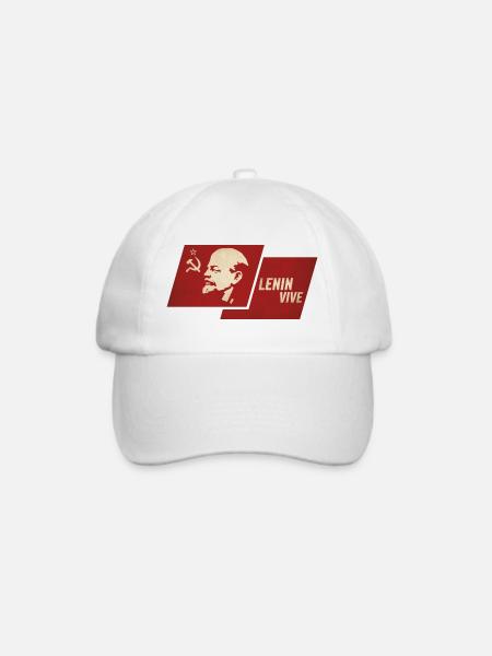 Lenin lebt Flagge - Baseballkappe - Weiß/Weiß