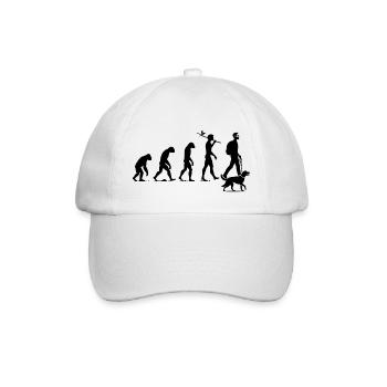 Mensch- Hund Evolution - Baseballkappe - Weiß/Weiß - Vorne