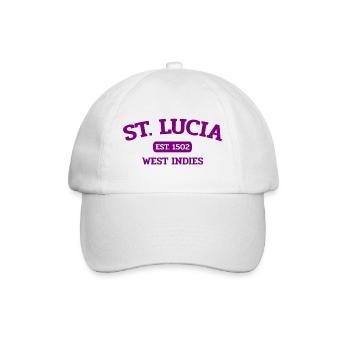 Saint Lucia - Castries - Karibik- West Indies - Baseballkappe - Weiß/Weiß - Vorne