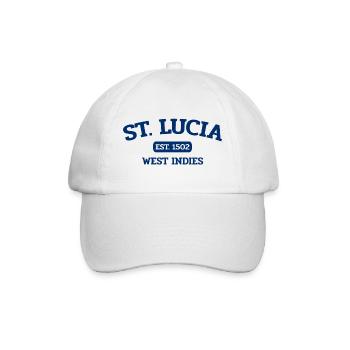 Saint Lucia - Castries - Karibik- West Indies - Baseballkappe - Weiß/Weiß - Vorne