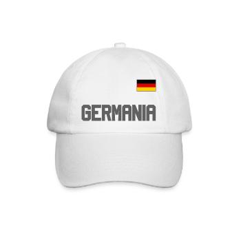 Deutschland Trikot Look GERMANIA mit Flagge Fahne - Baseballkappe - Weiß/Weiß - Vorne