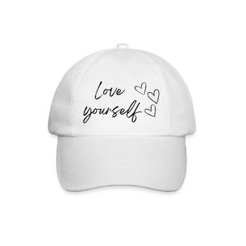Liebe dich selbst (schwarzer Text) - Baseballkappe - Weiß/Weiß - Vorne