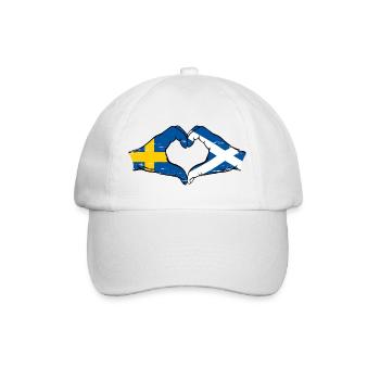 Schweden Schottland Hände Herzform used - Baseballkappe - Weiß/Weiß - Vorne