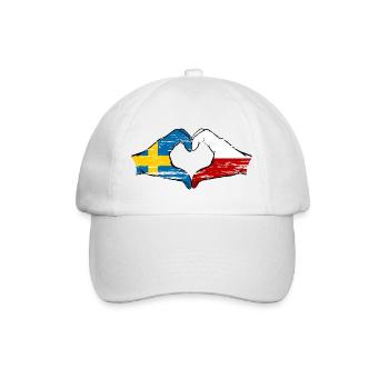 Schweden Polen Flagge Herzform used - Baseballkappe - Weiß/Weiß - Vorne