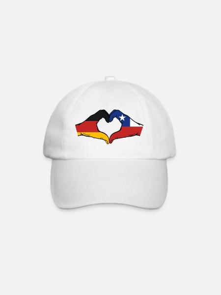 Deutschland Chile Flagge Hände Herzform - Baseballkappe - Weiß/Weiß