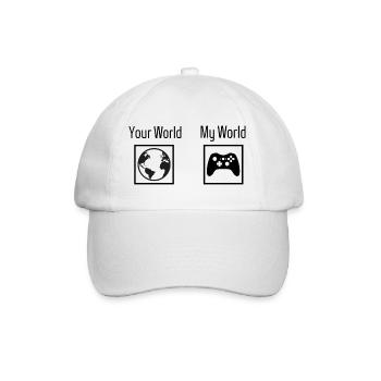 Gaming - your world my world - Baseballkappe - Weiß/Weiß - Vorne