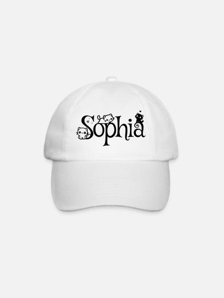 Sophia Name Vorname Kätzchenname - Baseballkappe - Weiß/Weiß
