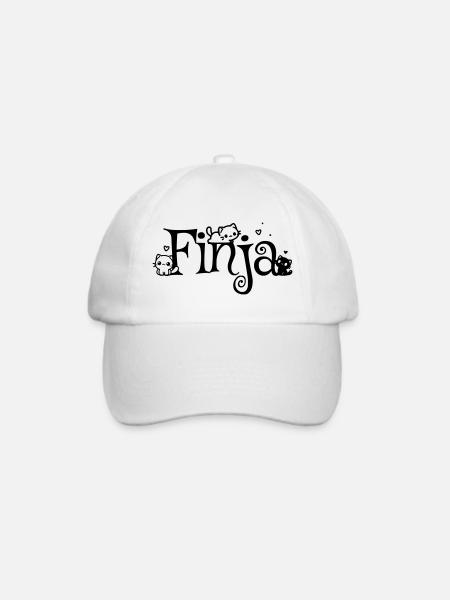 Finja Name Vorname Kätzchenname - Baseballkappe - Weiß/Weiß