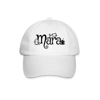 Mara Name Vorname Kätzchenname - Baseballkappe - Weiß/Weiß - Vorne